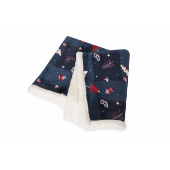 Supersoft karácsonyi takaró sötétkék 120*75 cm 
