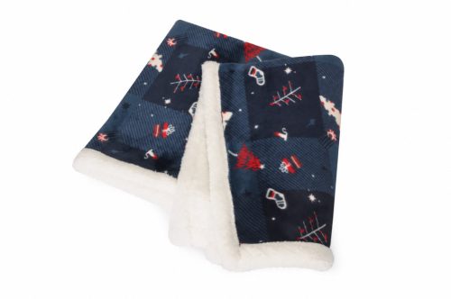 Supersoft karácsonyi takaró sötétkék 120*75 cm 