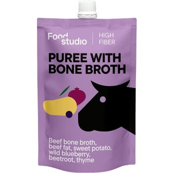   Food Studio püré marha csontlével, céklapéppel, vad áfonyával és édesburgonyával