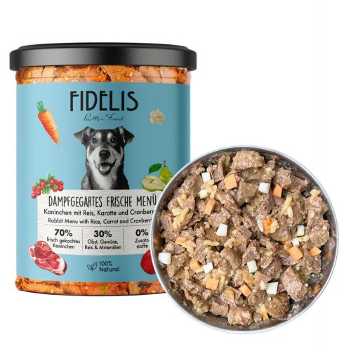 Fidelis főtt menü - nyúl sárgarépával és áfonyával 400 g