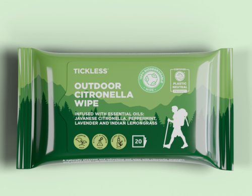 Tickless természetes kullancs és szúnyogriasztó nedves törlőkendő