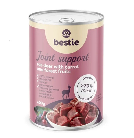 Bestie őz répával és erdei gyümölccsel ízülettámogató párolt menü 400g