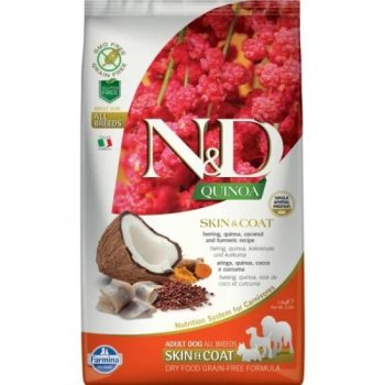   N&D Quinoa Dog Skin&coat hering - minden méretű felnőtt kutyának 2,5 kg