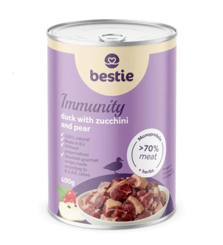 Bestie kacsa cukkínivel és körtével immunrendszer támogató párolt menü 400g